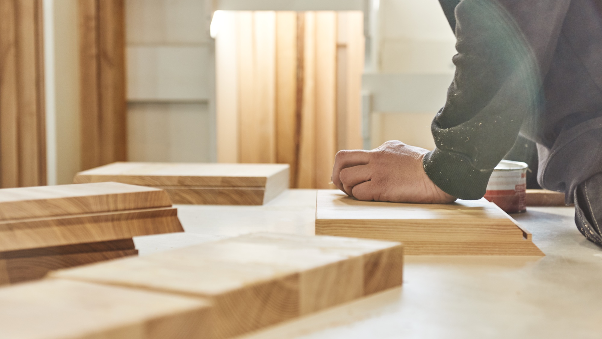 Cropped image of the production process at the workstation